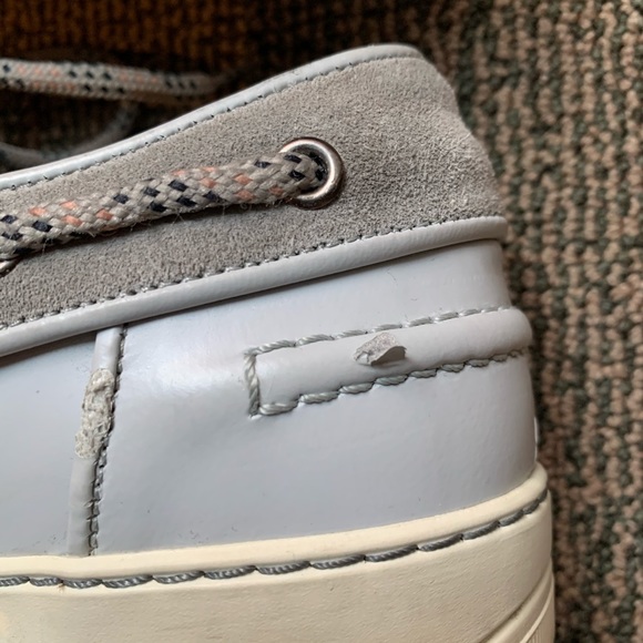 LANVIN Men's Gray Rubberised leather Boat Shoes 10 - Picture 4 of 8